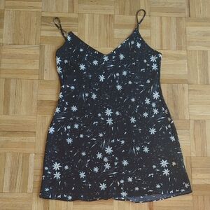 Aritzia Wilfred Black and White Floral Mini Dress